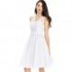 White Azazie Cierra - Chiffon And Lace Back Zip Knee Length V Neck Dress - Charming Bridesmaids Store