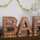 Freestanding BAR marquee letter light - battery operated