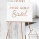 Rose Gold Wedding Easel - Rose Gold Wood Easel - Easel for Sign  - Rose Gold Display Easel - Rose Gold Floor Easel