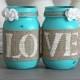 Rustic Engagement Gift-Wedding Gift-Bridal Shower Decor-Gift for couple-Wedding Table Centerpieces-Table Decor-Rustic Turquoise Home Decor