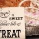 Love is Sweet Please Take a Treat Wedding Reception Wood Sign - TWO COLOR (W-027b)