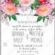 Peony Wedding Invitation watercolor