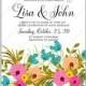 Wedding invitation with pink rose background