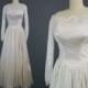 1940s Bustled Satin Wedding Dress