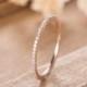 Eternity Diamond Band Rose Gold Wedding Band Women Minimalist Stacking Matching Delicate Ring Bridal Dainty Promise Anniversary Simple