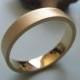 Man Wedding Band Ring, Mens Gold Ring, Wide Gold Ring, Brushed Gold Wedding Band, 4mm Wedding Band, Mens Gold Wedding Band, Wide Gold Band