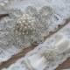 20% SALE Wedding Garter Set, Bridal Garter Set, Vintage Wedding, Ivory Lace Garter, Crystal Garter Set, Ivory Garter-Style 300