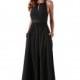 Elegant Chiffon & Stretch Satin Keyhole Neckline Maxi Dresses - overpinks.com