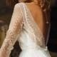 Wedding dress 'ELISE' // short wedding dress, boneless, tea length wedding dress, lace wedding dress, long sleeve, boho wedding dress
