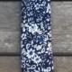 Blue & White Floral Skinny Tie, Free Shipping