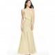 Champagne Azazie Nadia - Side Zip Floor Length Chiffon One Shoulder Dress - Simple Bridesmaid Dresses & Easy Wedding Dresses