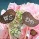 WE DO Lovebirds Cake Topper - Cupcake Topper - Personalized Wedding - Beach wedding - Bride and Groom - Country Chic Wedding