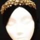 Bridal tiara. Bridal headpiece. Gold wedding tiara. Flower bridal tiara. Flower crown. Wedding crown. Bridal headband. Porcelain crown. - $86.50 EUR