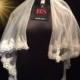 mantilla Wedding veil , Ivory Lace Veil Fingertip Length, veil chapel light ivory, diamond white blush, 108 inch single tier sheer Veil
