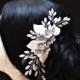 Bridal hair comb. Bridal headpiece. Wedding comb. Bride floral headpiece. Bridal wreath. Porcelain flower comb. Bridesmaid comb. Hair wreath - $38.25 EUR