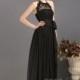 Sweet Sheath-Column Halter Floor Length Chiffon Black Evening Dress COUF13007 - Top Designer Wedding Online-Shop