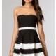 Black and White Short Strapless Dress - Brand Prom Dresses