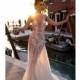 Gali Karten 2018 Sexy Appliques Sweep Train Tulle Nude Trumpet Sleeveless Halter Beach Dress For Bride - HyperDress.com
