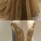 A-line V-neck Tulle With Gold Sequins Beaded Long Prom Dresses APD2798