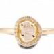Raw Diamond Ring, 18K Yellow Gold Rough Diamond engagement ring, Unique Engagement ring, rough diamond ring, Raw Halo Ring