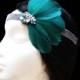 1920s Gatsby headband. Great gatsby headband. 1920s flapper headband. Green feather headpiece. Bridal headpiece. Bridesmaid headpiece. - $23.75 EUR