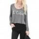 Oversized Vogue Printed Alphabet Fall Casual 9/10 Sleeves T-shirt - Bonny YZOZO Boutique Store