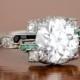 Original Art Deco 2.08ct Vintage Emerald Onyx and Diamond Engagement Ring I/VS2 GIA