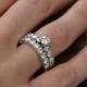 2 carat diamond wedding set-14K white Gold-Promise ring-Art deco wedding set-Cluster Wedding band-2 carat diamond engagement ring-Cyber sale