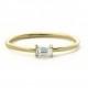 14k Baguette Diamond Ring/ Baguette Diamond Engagement Ring/ Minimalist Baguette Ring/ 0.10ctw Baguette Engagement Ring/ Stacking Ring