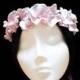 Pink hydrangea flower crown. Flower girl crown. Bridal flower crown. Wedding halo. Small flower crown. Flower girl halo. Pink flower wreath. - $22.10 EUR