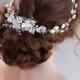 CHRYSANTHE Pearl Flower Wedding Headband With Crystals by TopGracia