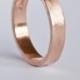 Rose Gold Plain Wedding Ring - 9 Carat - Flat Band - Simple Wedding Band - Red Blush Pink Gold - Unisex - Men's Women's