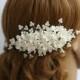 Lilac Flower comb, Wedding hair comb, Bridal hair comb, Bridal flower comb, Bridal comb, Bridal hair accessories, Pearl comb, Bridal flower - $75.00 USD