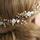 Gold Bridal headpiece Gold Wedding headpiece Gold bridal vine Wedding Hair crown Bridal Hair vine Bridal Pearl vine Bridal accessories - $69.99 USD