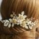 Bridal hair comb Ivory Wedding hair comb Bridal hair accessories Bridal hair flower Wedding hair accessories Ivory flower - $50.00 USD