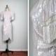 NAEEM KHAN Hand Beaded Fringe Dress / Iridescent Pearl White Sequined Dress / Art Deco Sequin Dress Small - Hand-made Beautiful Dresses