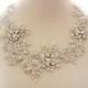 Bridal Crystal Rhinestone Lace Statement Necklace, Bridal Statement Necklace