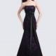 Elegant Lace & Satin Strapless Neckline Mermaid Formal Dresses - overpinks.com
