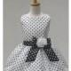 White Polka Dot Taffeta Short Skirt Dress Style: D3990 - Charming Wedding Party Dresses