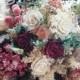 Fall Bouquets, Burgundy Cranberry Pinecone Bouquet, Burlap Lace,Sola Bouquet,Alternative Bouquet,Rustic Shabby Chic ,Bride, Keepsake Bouquet