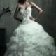 Delicate Organza Satin Ball Gown Sweetheart Neckline Dropped Waistline Wedding Dress - overpinks.com
