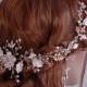 Rose Blush Champagne Gold Bridal Vine Headpiece Hair Wreath Hairpiece Head Piece Accessory Weddings Brides Wedding Party Bride Gift Weddings