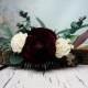 Preserved eucalyptus hair comb Ivory dark burgundy boho wedding Bridal hairpiece Sola Flower greenery accessory maroon - $45.00 USD