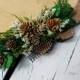 Winter wedding Conifer hair comb woodland pine cones natural thuja greenery bridal hairpiece green preserved real leafs organic eco style - $36.00 USD