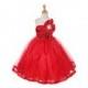 Red One Shoulder Sparkle Organza Dress Style: D2061 - Charming Wedding Party Dresses