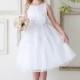White Double Layered Organza Dress w/ Satin Bodice Style: D1226 - Charming Wedding Party Dresses