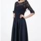 Navy Sequined Lace Gown by JS Collections - Color Your Classy Wardrobe