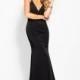 Jovani - JVN55642 Plunging V-Neck Backless Jersey Gown - Designer Party Dress & Formal Gown