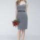 Stunning Lace Queen Anne Neckline Natural Waistline Knee-length Sheath Bridesmaid Dress - overpinks.com