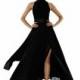 Theia - High Neckline Chiffon Long Dress 882286 - Designer Party Dress & Formal Gown